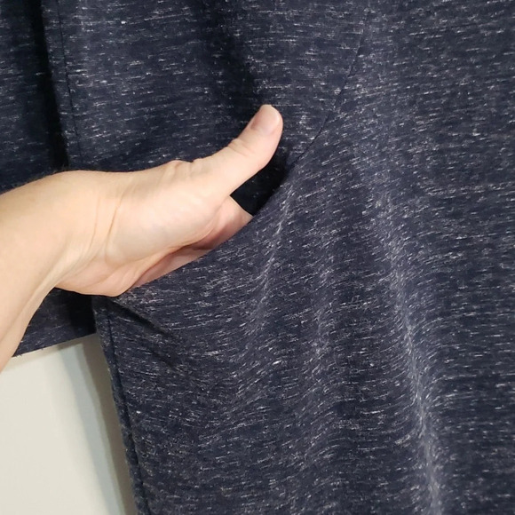 Clara Sun Woo Shift Dress Small Heather Navy Blue Minimalist Designer Pockets - Picture 4 of 10